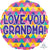 18" LOVE YOU GRANDMA TRIANGLES FOIL BALLOON